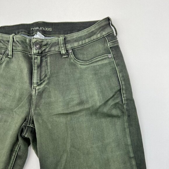 Maurices Womens Mid Rise Skinny Pants Green Size Medium Regular Stretch - Picture 3 of 8
